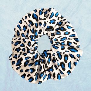 Black and Blue Leopard Scrunchie FREE GIFT BAG WITH EVERY PURCHASE!!